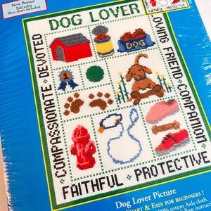 Candamar Designs #51415 "Dog Lover Picture" Counted Cross Stitch Kit NEW Sealed